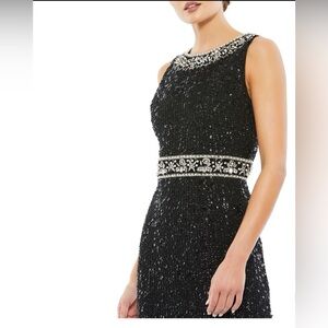 NEW with tag MacDuggal black and white sequin cocktail dress size 8